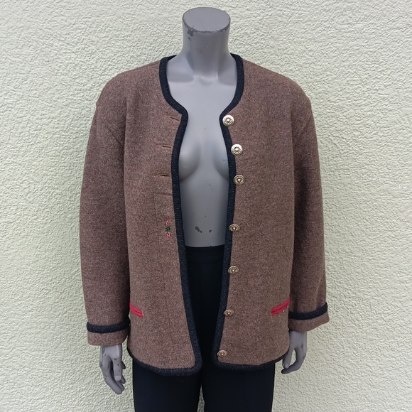 GEIGER COLLECTION (AUSTRIA) LADIES CRESTED PURE WOOL LUXURY SWEATER-COAT - Picture 11 of 17